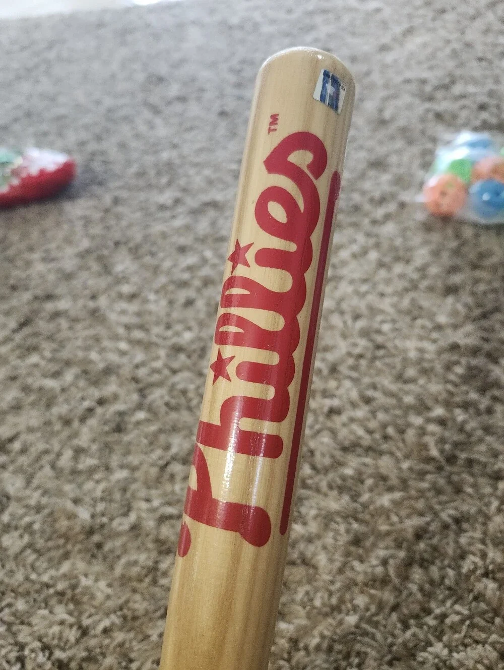 MLB Philadelphia Phillies Natural Wood Bat with Red Logo